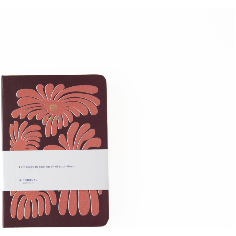 A-Journal A6 Notebook Coral Flowers