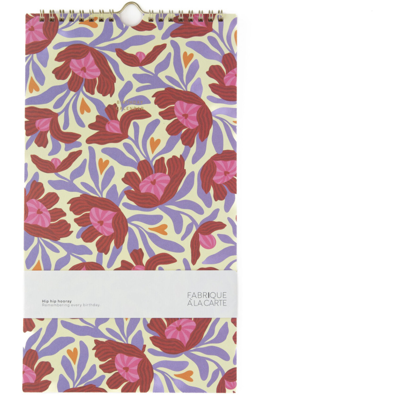 Birthday Calendar Flowers Beige