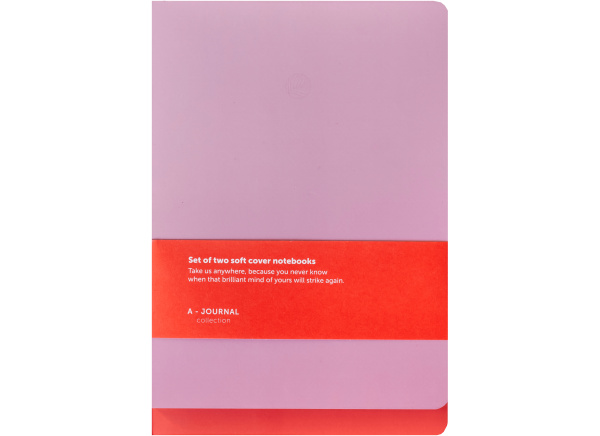 A-Journal Set of 2 Softcover Notebooks – Coral + Lilac
