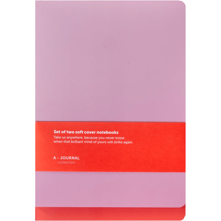 A-Journal Set of 2 Softcover Notebooks – Coral + Lilac