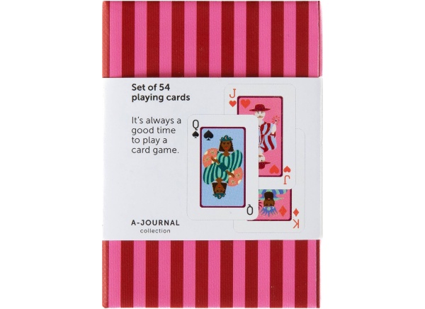 A-Journal Playing Cards – Stripes Red Pink