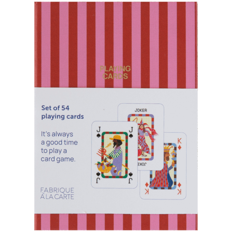 Fabrique Playing Cards Stripes – Red Pink