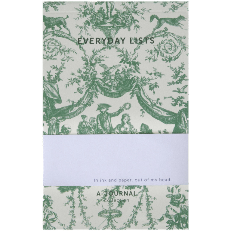 A-Journal Notepad Toile de Jouy Green