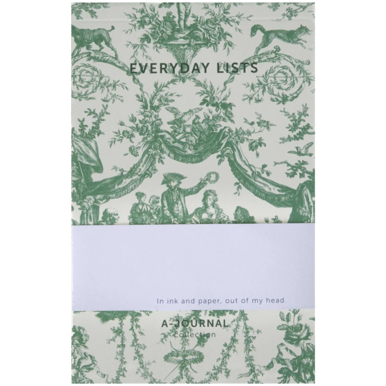 A-Journal Notepad Toile de Jouy Green