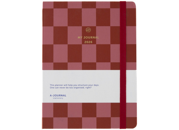 My Journal 2026 – Checkered Red Pink