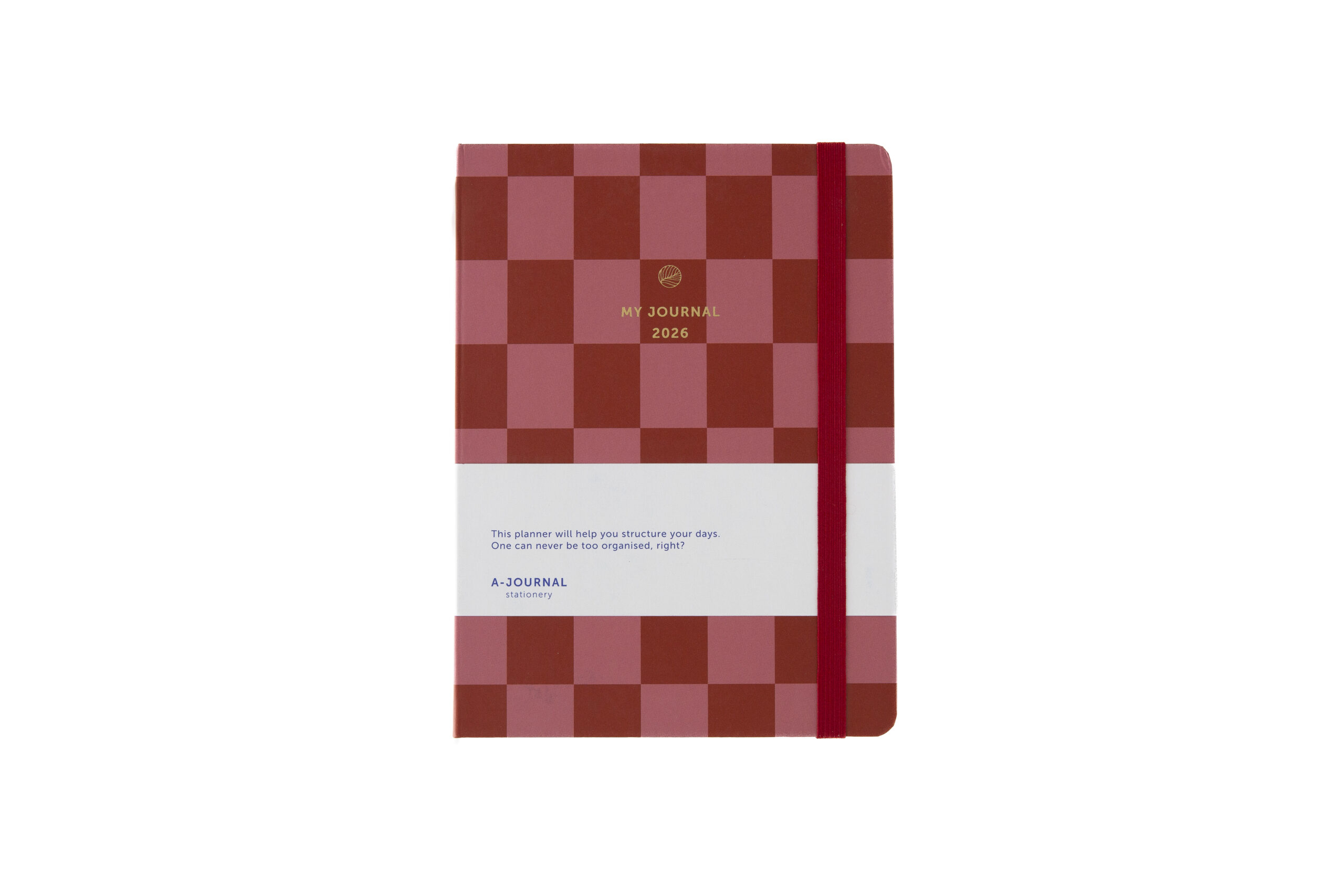 My Journal 2026 – Checkered Red Pink