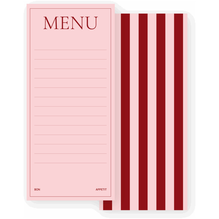 A-Journal Menu Cards Stripes – Set of 8