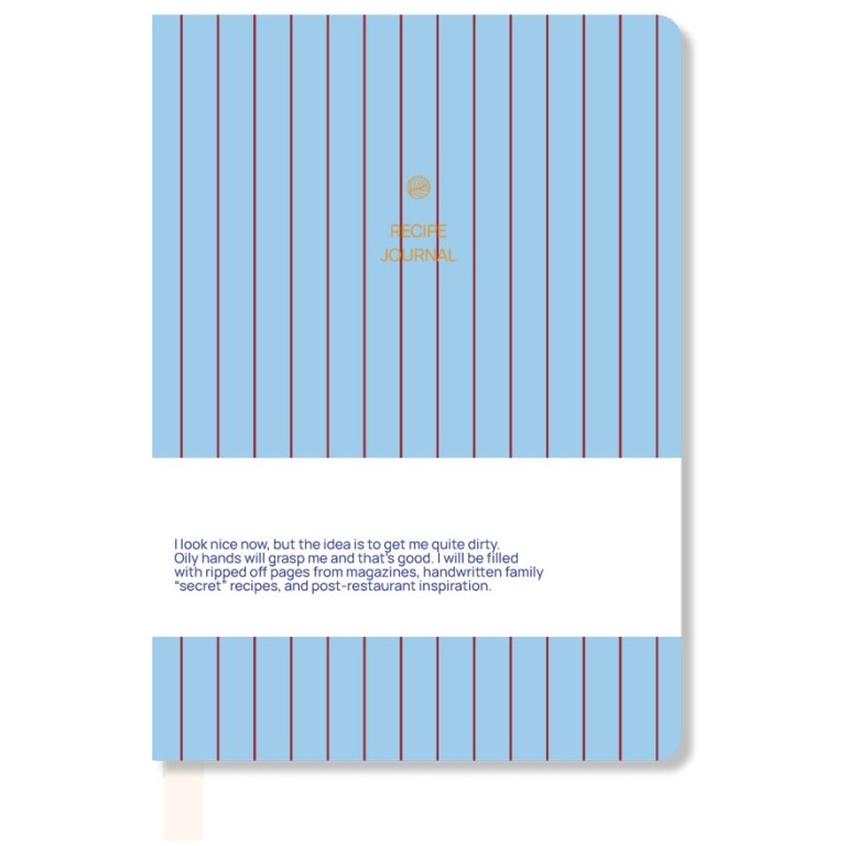 A-Journal Receptenboek – Blauw Gestreept