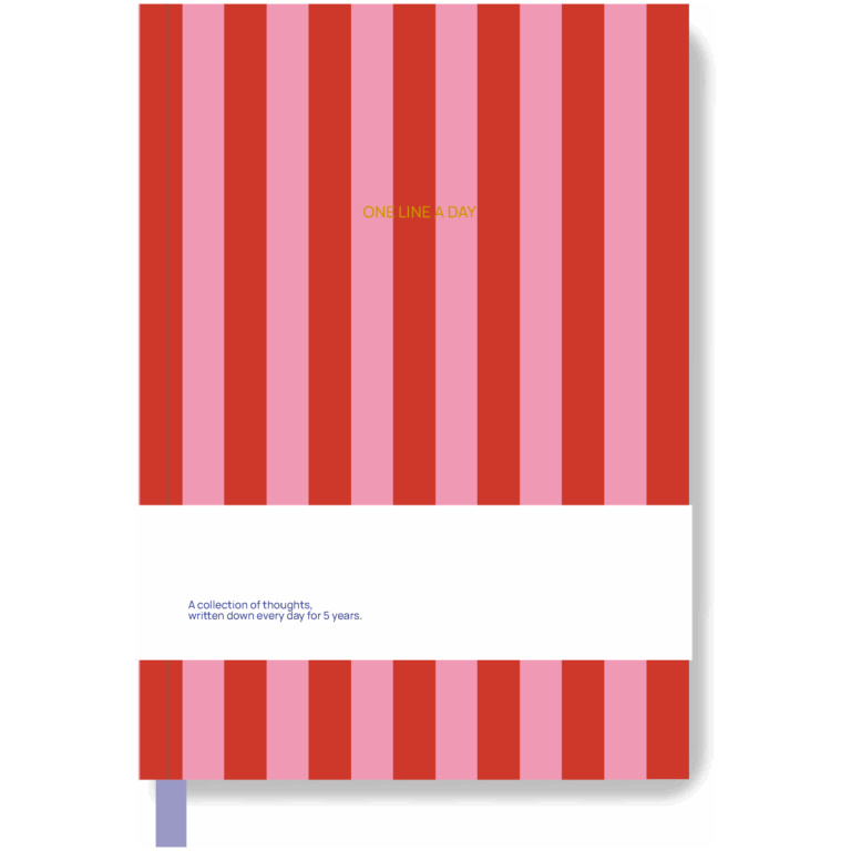 Fabrique One line a day – Dagboek voor 5 Jaar – Roze rood Gestreept