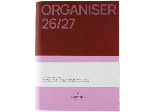 A-Journal Spiral Organiser 2026-2027 Pink