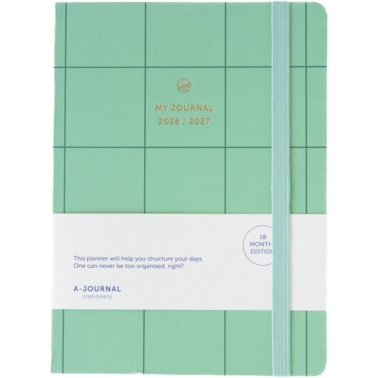 My Journal 18 Maanden Agenda 2026-2027 Checkered Mintgroen