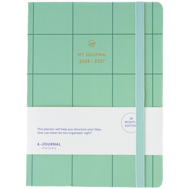 My Journal 18 Months Diary 2026-2027 Checkered Mint Green
