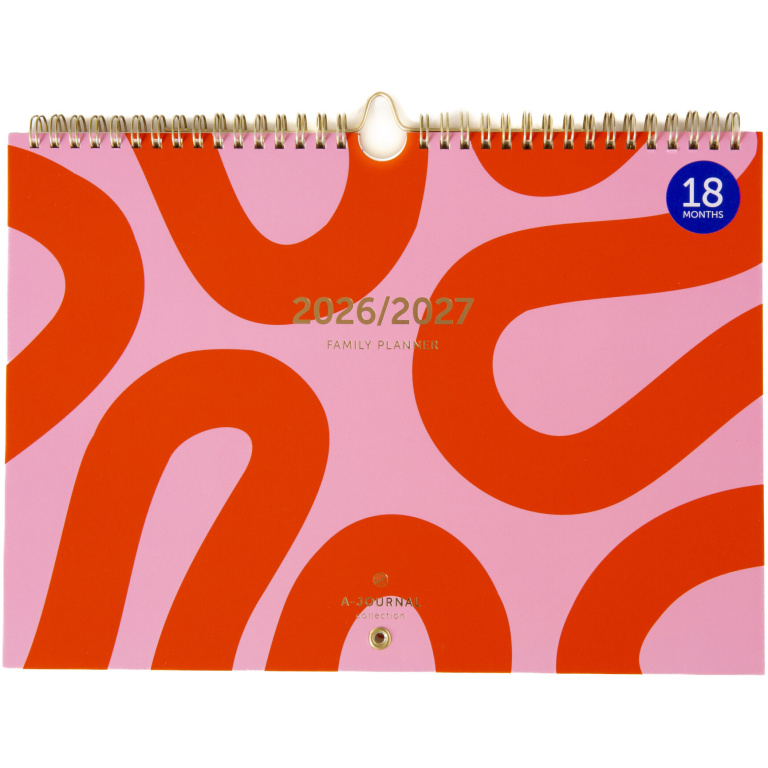 A-Journal 18 Maanden Familieplanner 2026-2027 Flow Blauw