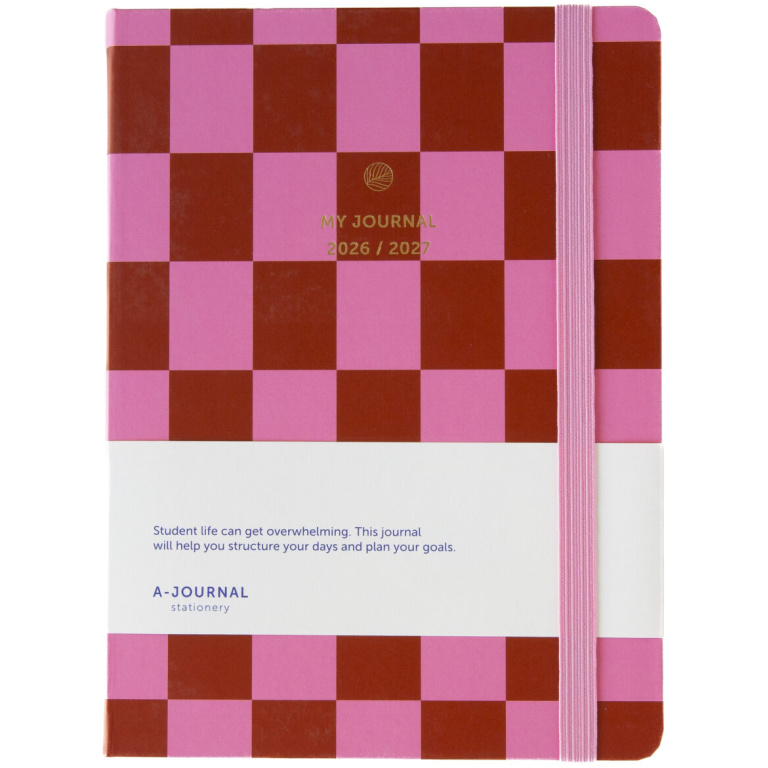 My Journal Schoolagenda 2026-2027 Geruit Roze