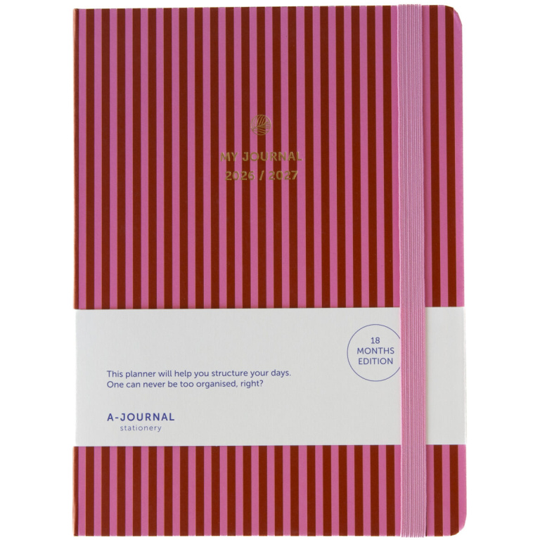 My Journal 18 Maanden Agenda 2026-2027 Strepen Roze