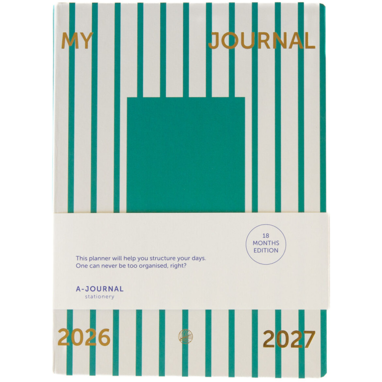 My Journal 18 Maanden Agenda 2026-2027 Green Stripes