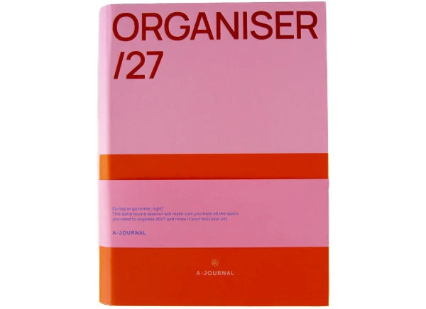 A-Journal Diary Spiral - Organiser 2027 - Pink Red