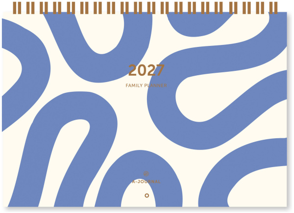 A-Journal Family Planner 2027 - Flow Blue
