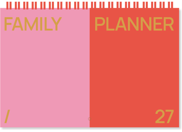 A-Journal Family Planner 2027 - Pink Red