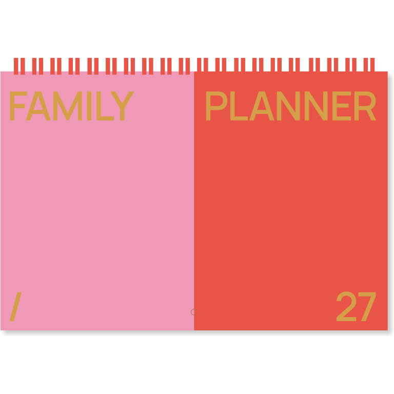A-Journal Family Planner 2027 – Pink Red