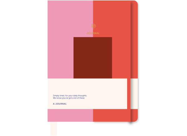 A-Journal Notebook Modernist Pink Red